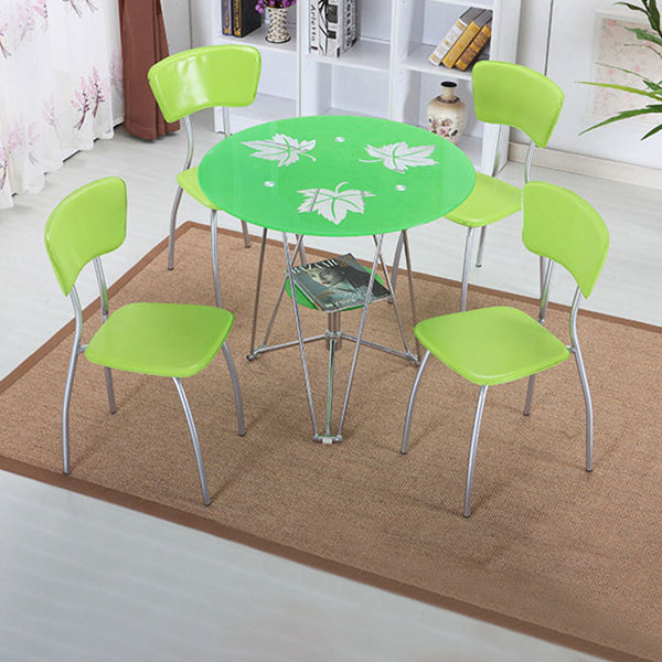 Round Tripod Dining Site Table Metal Dinette Table with Tempered Glass Clearhalo ' dining_table' 'Dining Tables & Seating' 'Dining Tables' 'Furniture' 'furniture_dining_table' 'Kitchen & Dining Furniture' 'kitchen&dining_furn' 'kitchen' 'kitchen_dining_table' 3577897
