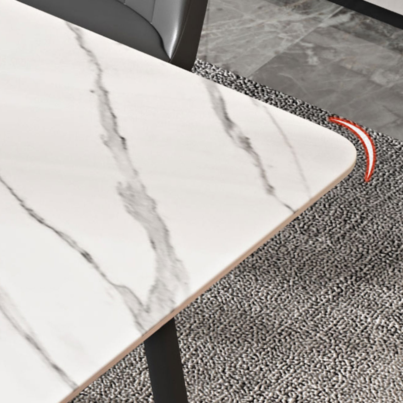 Metal Simplicity Rectangle Dining Table Stone Dinner Table with 4 Legs Clearhalo ' dining_table' 'Dining Tables & Seating' 'Dining Tables' 'Furniture' 'furniture_dining_table' 'Kitchen & Dining Furniture' 'kitchen&dining_furn' 'kitchen' 'kitchen_dining_table' 3577903