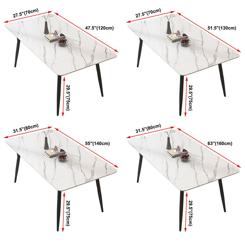 Metal Simplicity Rectangle Dining Table Stone Dinner Table with 4 Legs Clearhalo ' dining_table' 'Dining Tables & Seating' 'Dining Tables' 'Furniture' 'furniture_dining_table' 'Kitchen & Dining Furniture' 'kitchen&dining_furn' 'kitchen' 'kitchen_dining_table' 3577905