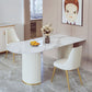 Contemporary Dining Table Sintered Stone Dining Table with Double Pedestal for Dining Clearhalo ' dining_table' 'Dining Tables & Seating' 'Dining Tables' 'Furniture' 'furniture_dining_table' 'Kitchen & Dining Furniture' 'kitchen&dining_furn' 'kitchen' 'kitchen_dining_table' 3577908