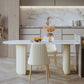 Contemporary Dining Table Sintered Stone Dining Table with Double Pedestal for Dining Clearhalo ' dining_table' 'Dining Tables & Seating' 'Dining Tables' 'Furniture' 'furniture_dining_table' 'Kitchen & Dining Furniture' 'kitchen&dining_furn' 'kitchen' 'kitchen_dining_table' 3577909