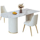 Contemporary Dining Table Sintered Stone Dining Table with Double Pedestal for Dining Clearhalo ' dining_table' 'Dining Tables & Seating' 'Dining Tables' 'Furniture' 'furniture_dining_table' 'Kitchen & Dining Furniture' 'kitchen&dining_furn' 'kitchen' 'kitchen_dining_table' 3577914