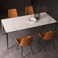Contemporary Dining Table Sintered Stone Rectangular Table with Metallic Four-leg Clearhalo ' dining_table' 'Dining Tables & Seating' 'Dining Tables' 'Furniture' 'furniture_dining_table' 'Kitchen & Dining Furniture' 'kitchen&dining_furn' 'kitchen' 'kitchen_dining_table' 3577919