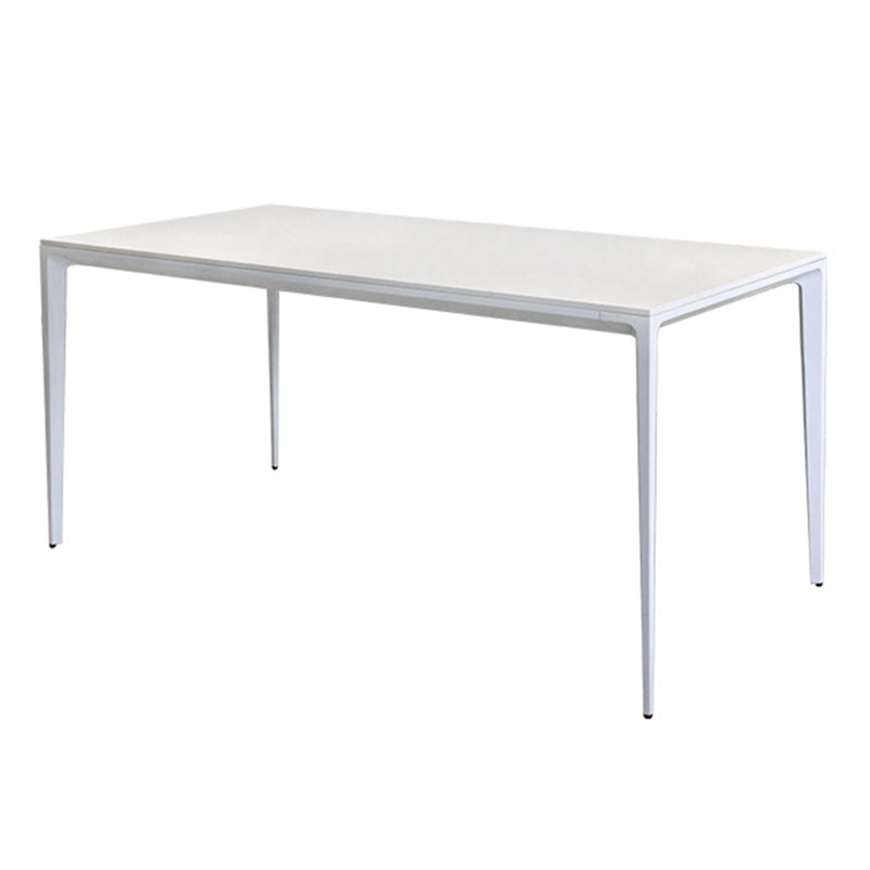 Contemporary Dining Table Sintered Stone Rectangular Table with Metallic Four-leg White Clearhalo ' dining_table' 'Dining Tables & Seating' 'Dining Tables' 'Furniture' 'furniture_dining_table' 'Kitchen & Dining Furniture' 'kitchen&dining_furn' 'kitchen' 'kitchen_dining_table' 3577920