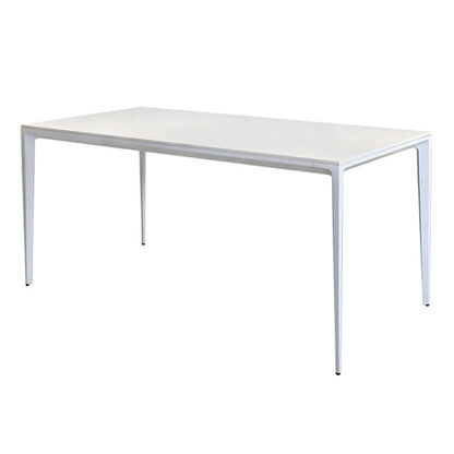 Contemporary Dining Table Sintered Stone Rectangular Table with Metallic Four-leg White Clearhalo ' dining_table' 'Dining Tables & Seating' 'Dining Tables' 'Furniture' 'furniture_dining_table' 'Kitchen & Dining Furniture' 'kitchen&dining_furn' 'kitchen' 'kitchen_dining_table' 3577920