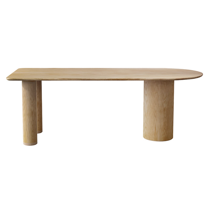 55" Irregular Shape Dining Table Wooden Island Table with 3 Legs for Restaurant Natural Clearhalo ' dining_table' 'Dining Tables & Seating' 'Dining Tables' 'Furniture' 'furniture_dining_table' 'Kitchen & Dining Furniture' 'kitchen&dining_furn' 'kitchen' 'kitchen_dining_table' 3577931