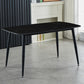 Contemporary Rectangle Dining Table Sintered Stone Dining Table with 4 Metal Legs for Dining Room Black Clearhalo ' dining_table' 'Dining Tables & Seating' 'Dining Tables' 'Furniture' 'furniture_dining_table' 'Kitchen & Dining Furniture' 'kitchen&dining_furn' 'kitchen' 'kitchen_dining_table' 3577943