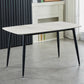 Contemporary Rectangle Dining Table Sintered Stone Dining Table with 4 Metal Legs for Dining Room White Clearhalo ' dining_table' 'Dining Tables & Seating' 'Dining Tables' 'Furniture' 'furniture_dining_table' 'Kitchen & Dining Furniture' 'kitchen&dining_furn' 'kitchen' 'kitchen_dining_table' 3577945