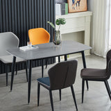 Contemporary Rectangle Dining Table Sintered Stone Dining Table with 4 Metal Legs for Dining Room Clearhalo ' dining_table' 'Dining Tables & Seating' 'Dining Tables' 'Furniture' 'furniture_dining_table' 'Kitchen & Dining Furniture' 'kitchen&dining_furn' 'kitchen' 'kitchen_dining_table' 3577947