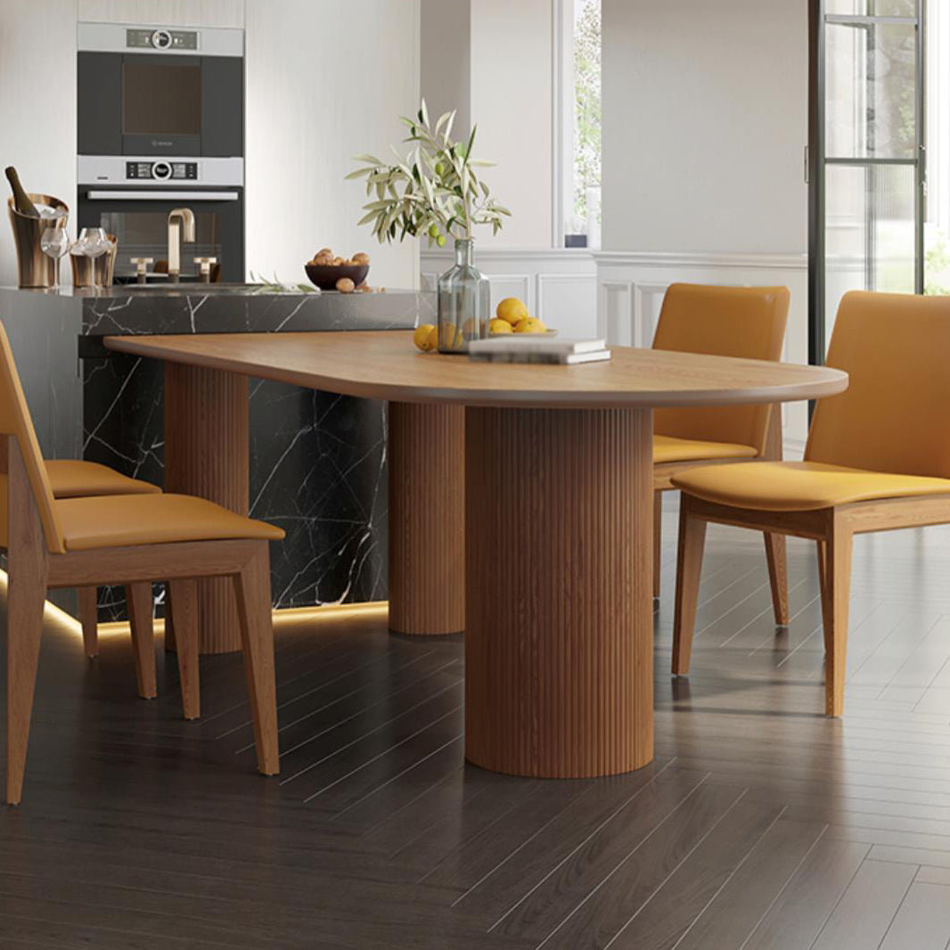 Contemporary Dining Table Pine Solid Wood Table with 3 Legs for Dining Room Clearhalo ' dining_table' 'Dining Tables & Seating' 'Dining Tables' 'Furniture' 'furniture_dining_table' 'Kitchen & Dining Furniture' 'kitchen&dining_furn' 'kitchen' 'kitchen_dining_table' 3577958