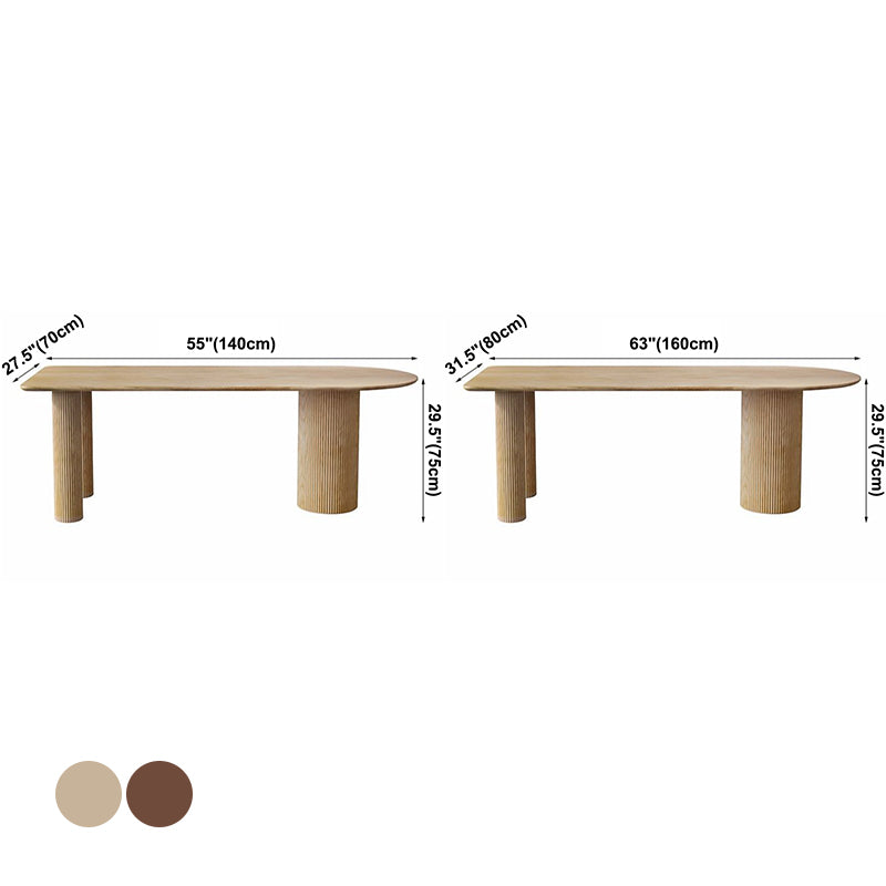 Contemporary Dining Table Pine Solid Wood Table with 3 Legs for Dining Room Clearhalo ' dining_table' 'Dining Tables & Seating' 'Dining Tables' 'Furniture' 'furniture_dining_table' 'Kitchen & Dining Furniture' 'kitchen&dining_furn' 'kitchen' 'kitchen_dining_table' 3577961