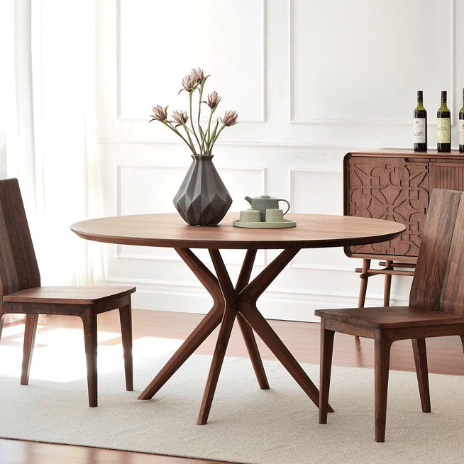 Contemporary Round Dining Table Pine Solid Wood Pedestal Table for Dining Room Kitchen Table Clearhalo ' dining_table' 'Dining Tables & Seating' 'Dining Tables' 'Furniture' 'furniture_dining_table' 'Kitchen & Dining Furniture' 'kitchen&dining_furn' 'kitchen' 'kitchen_dining_table' 3577965