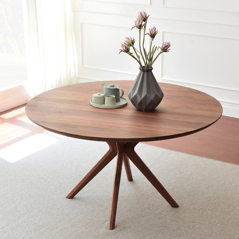 Contemporary Round Dining Table Pine Solid Wood Pedestal Table for Dining Room Kitchen Table Clearhalo ' dining_table' 'Dining Tables & Seating' 'Dining Tables' 'Furniture' 'furniture_dining_table' 'Kitchen & Dining Furniture' 'kitchen&dining_furn' 'kitchen' 'kitchen_dining_table' 3577966