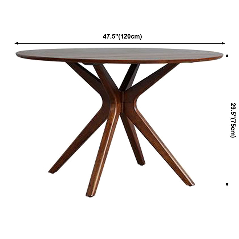 Contemporary Round Dining Table Pine Solid Wood Pedestal Table for Dining Room Kitchen Table Clearhalo ' dining_table' 'Dining Tables & Seating' 'Dining Tables' 'Furniture' 'furniture_dining_table' 'Kitchen & Dining Furniture' 'kitchen&dining_furn' 'kitchen' 'kitchen_dining_table' 3577973