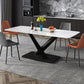Metal Modern Rectangular Dining Table Sintered Stone Table for Dining Room Clearhalo ' dining_table' 'Dining Tables & Seating' 'Dining Tables' 'Furniture' 'furniture_dining_table' 'Kitchen & Dining Furniture' 'kitchen&dining_furn' 'kitchen' 'kitchen_dining_table' 3577978