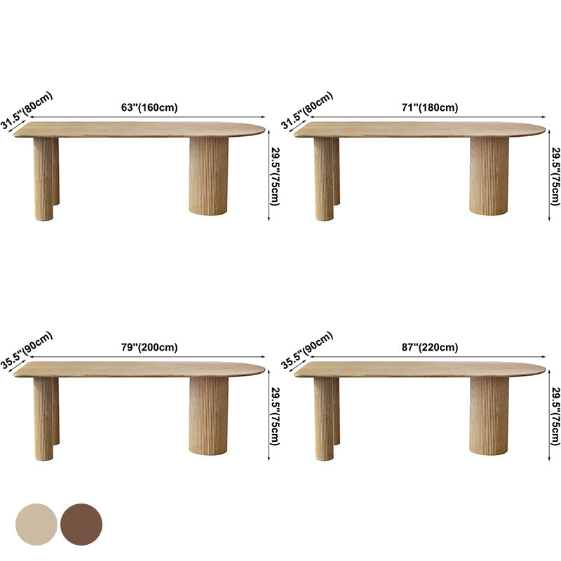 Contemporary Dining Table Ash Solid Wood Table with 3 Legs for Dining Room Clearhalo ' dining_table' 'Dining Tables & Seating' 'Dining Tables' 'Furniture' 'furniture_dining_table' 'Kitchen & Dining Furniture' 'kitchen&dining_furn' 'kitchen' 'kitchen_dining_table' 3577998