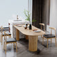 Contemporary Dining Table Ash Solid Wood Table with 3 Legs for Dining Room Clearhalo ' dining_table' 'Dining Tables & Seating' 'Dining Tables' 'Furniture' 'furniture_dining_table' 'Kitchen & Dining Furniture' 'kitchen&dining_furn' 'kitchen' 'kitchen_dining_table' 3578001