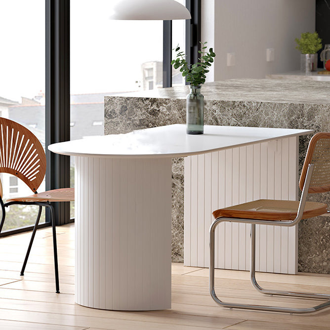 Double Pedestal Table Stone Dining Room Home Furniture with Pine Solid Wood Clearhalo ' dining_table' 'Dining Tables & Seating' 'Dining Tables' 'Furniture' 'furniture_dining_table' 'Kitchen & Dining Furniture' 'kitchen&dining_furn' 'kitchen' 'kitchen_dining_table' 3578003