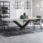 Metal Contemporary Rectangular Dining Table Sintered Stone Table for Dining Room Clearhalo ' dining_table' 'Dining Tables & Seating' 'Dining Tables' 'Furniture' 'furniture_dining_table' 'Kitchen & Dining Furniture' 'kitchen&dining_furn' 'kitchen' 'kitchen_dining_table' 3578015