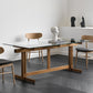 Trestle Table Clear Tempered Glass Dining Table Rectangle for Dining Room Home Clearhalo ' dining_table' 'Dining Tables & Seating' 'Dining Tables' 'Furniture' 'furniture_dining_table' 'Kitchen & Dining Furniture' 'kitchen&dining_furn' 'kitchen' 'kitchen_dining_table' 3578025