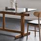 Trestle Table Clear Tempered Glass Dining Table Rectangle for Dining Room Home Clearhalo ' dining_table' 'Dining Tables & Seating' 'Dining Tables' 'Furniture' 'furniture_dining_table' 'Kitchen & Dining Furniture' 'kitchen&dining_furn' 'kitchen' 'kitchen_dining_table' 3578027