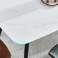 Contemporary Dining Table Sintered Stone Dining Table with 4 Metal Legs Clearhalo ' dining_table' 'Dining Tables & Seating' 'Dining Tables' 'Furniture' 'furniture_dining_table' 'Kitchen & Dining Furniture' 'kitchen&dining_furn' 'kitchen' 'kitchen_dining_table' 3578040
