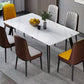 Contemporary Rectangle Shape Sintered Stone Dining Table Kitchen Dining Table with 4 Legs Base Clearhalo ' dining_table' 'Dining Tables & Seating' 'Dining Tables' 'Furniture' 'furniture_dining_table' 'Kitchen & Dining Furniture' 'kitchen&dining_furn' 'kitchen' 'kitchen_dining_table' 3578049
