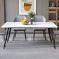 Contemporary Rectangle Shape Sintered Stone Dining Table Kitchen Dining Table with 4 Legs Base Clearhalo ' dining_table' 'Dining Tables & Seating' 'Dining Tables' 'Furniture' 'furniture_dining_table' 'Kitchen & Dining Furniture' 'kitchen&dining_furn' 'kitchen' 'kitchen_dining_table' 3578050