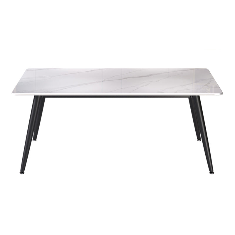 Contemporary Rectangle Shape Sintered Stone Dining Table Kitchen Dining Table with 4 Legs Base Clearhalo ' dining_table' 'Dining Tables & Seating' 'Dining Tables' 'Furniture' 'furniture_dining_table' 'Kitchen & Dining Furniture' 'kitchen&dining_furn' 'kitchen' 'kitchen_dining_table' 3578055