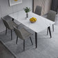 Contemporary Rectangle Shape Sintered Stone Dining Table Kitchen Dining Table with 4 Legs Base Clearhalo ' dining_table' 'Dining Tables & Seating' 'Dining Tables' 'Furniture' 'furniture_dining_table' 'Kitchen & Dining Furniture' 'kitchen&dining_furn' 'kitchen' 'kitchen_dining_table' 3578056