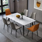 Contemporary Rectangle Shape Sintered Stone Dining Table Kitchen Dining Table with 4 Legs Base Clearhalo ' dining_table' 'Dining Tables & Seating' 'Dining Tables' 'Furniture' 'furniture_dining_table' 'Kitchen & Dining Furniture' 'kitchen&dining_furn' 'kitchen' 'kitchen_dining_table' 3578057