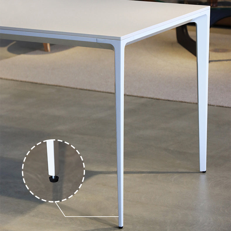 Metal Contemporary Rectangle Dining Table White Sintered Stone Table for Dining Room Clearhalo ' dining_table' 'Dining Tables & Seating' 'Dining Tables' 'Furniture' 'furniture_dining_table' 'Kitchen & Dining Furniture' 'kitchen&dining_furn' 'kitchen' 'kitchen_dining_table' 3578068