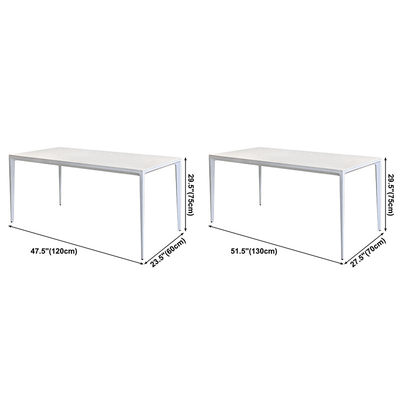 Metal Contemporary Rectangle Dining Table White Sintered Stone Table for Dining Room Clearhalo ' dining_table' 'Dining Tables & Seating' 'Dining Tables' 'Furniture' 'furniture_dining_table' 'Kitchen & Dining Furniture' 'kitchen&dining_furn' 'kitchen' 'kitchen_dining_table' 3578070