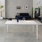 Metal Contemporary Rectangle Dining Table White Sintered Stone Table for Dining Room Clearhalo ' dining_table' 'Dining Tables & Seating' 'Dining Tables' 'Furniture' 'furniture_dining_table' 'Kitchen & Dining Furniture' 'kitchen&dining_furn' 'kitchen' 'kitchen_dining_table' 3578072