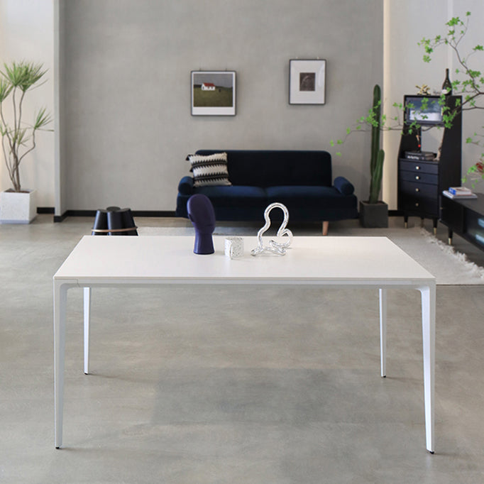 Metal Contemporary Rectangle Dining Table White Sintered Stone Table for Dining Room Clearhalo ' dining_table' 'Dining Tables & Seating' 'Dining Tables' 'Furniture' 'furniture_dining_table' 'Kitchen & Dining Furniture' 'kitchen&dining_furn' 'kitchen' 'kitchen_dining_table' 3578072