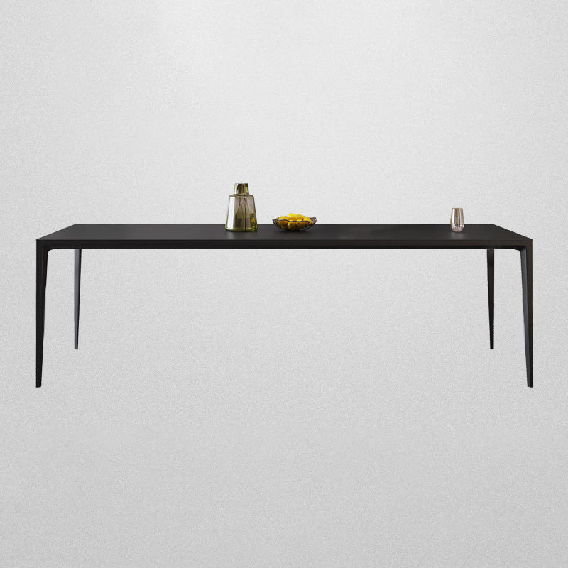 Rectangular Modern Sintered Stone Dining Table Dining Furniture with Metallic Base Clearhalo ' dining_table' 'Dining Tables & Seating' 'Dining Tables' 'Furniture' 'furniture_dining_table' 'Kitchen & Dining Furniture' 'kitchen&dining_furn' 'kitchen' 'kitchen_dining_table' 3578079