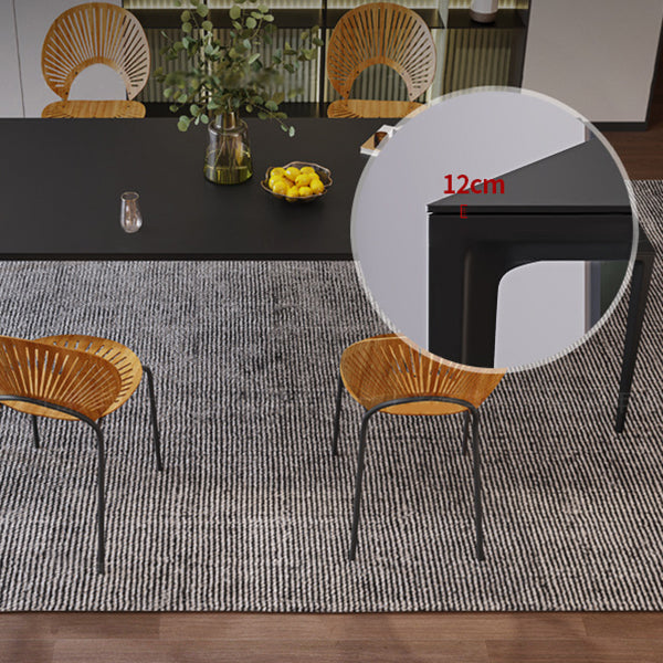 Rectangular Modern Sintered Stone Dining Table Dining Furniture with Metallic Base Clearhalo ' dining_table' 'Dining Tables & Seating' 'Dining Tables' 'Furniture' 'furniture_dining_table' 'Kitchen & Dining Furniture' 'kitchen&dining_furn' 'kitchen' 'kitchen_dining_table' 3578081