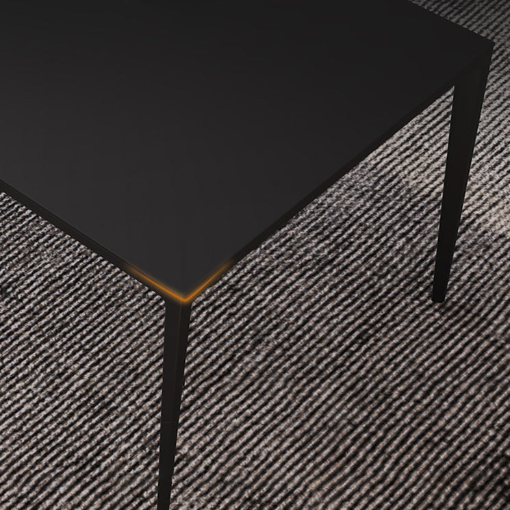 Rectangular Modern Sintered Stone Dining Table Dining Furniture with Metallic Base Clearhalo ' dining_table' 'Dining Tables & Seating' 'Dining Tables' 'Furniture' 'furniture_dining_table' 'Kitchen & Dining Furniture' 'kitchen&dining_furn' 'kitchen' 'kitchen_dining_table' 3578082