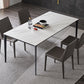 Modern Style Sintered Stone Dining Table White Rectangle Table with 4 Legs for Kitchen Clearhalo ' dining_table' 'Dining Tables & Seating' 'Dining Tables' 'Furniture' 'furniture_dining_table' 'Kitchen & Dining Furniture' 'kitchen&dining_furn' 'kitchen' 'kitchen_dining_table' 3578086