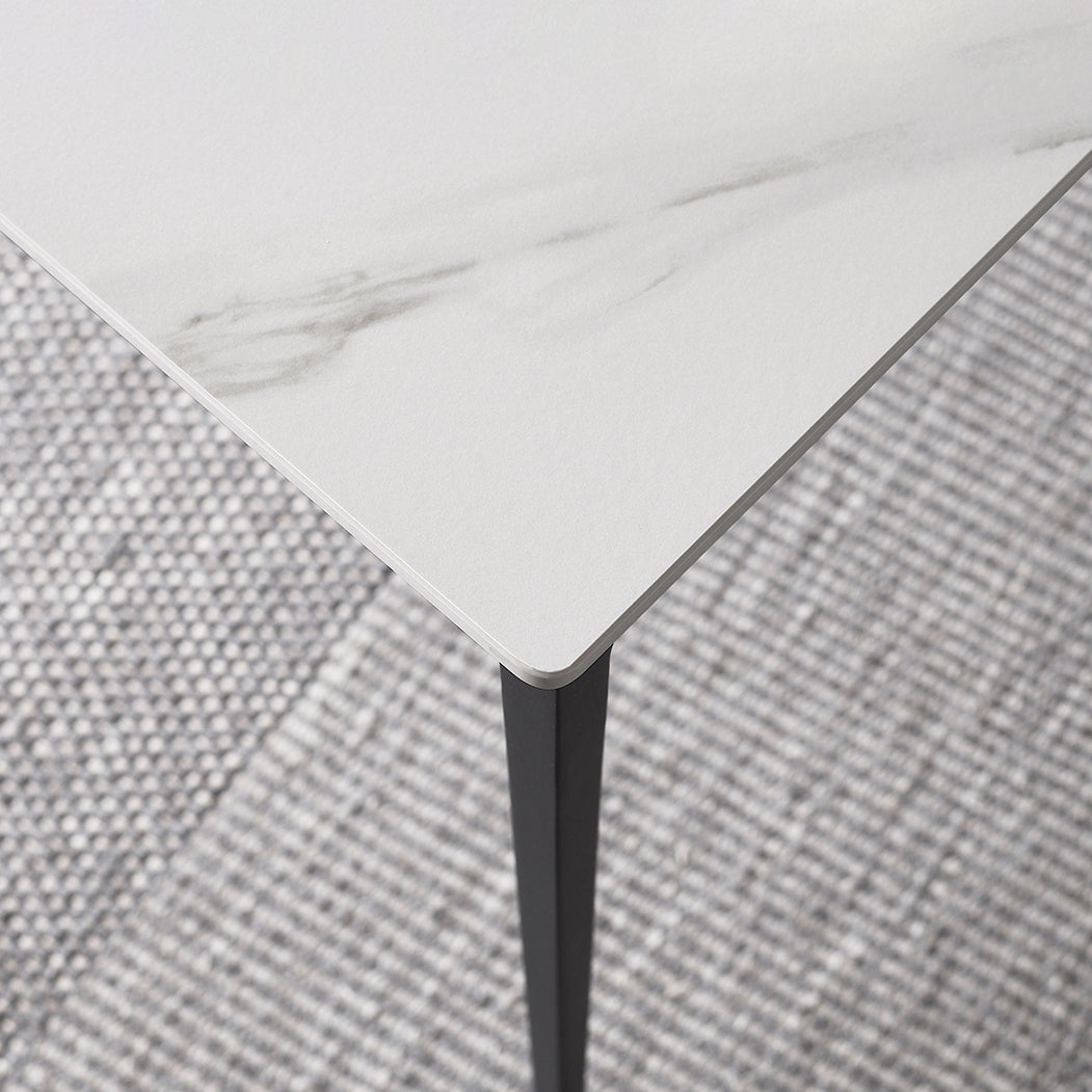 Modern Style Sintered Stone Dining Table White Rectangle Table with 4 Legs for Kitchen Clearhalo ' dining_table' 'Dining Tables & Seating' 'Dining Tables' 'Furniture' 'furniture_dining_table' 'Kitchen & Dining Furniture' 'kitchen&dining_furn' 'kitchen' 'kitchen_dining_table' 3578092