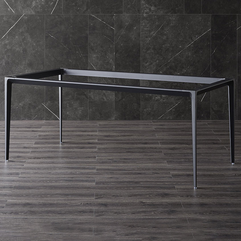 Modern Style Sintered Stone Dining Table White Rectangle Table with 4 Legs for Kitchen Clearhalo ' dining_table' 'Dining Tables & Seating' 'Dining Tables' 'Furniture' 'furniture_dining_table' 'Kitchen & Dining Furniture' 'kitchen&dining_furn' 'kitchen' 'kitchen_dining_table' 3578093