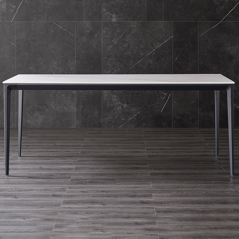 Modern Style Sintered Stone Dining Table White Rectangle Table with 4 Legs for Kitchen Clearhalo ' dining_table' 'Dining Tables & Seating' 'Dining Tables' 'Furniture' 'furniture_dining_table' 'Kitchen & Dining Furniture' 'kitchen&dining_furn' 'kitchen' 'kitchen_dining_table' 3578097