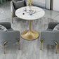 Contemporary Round Dining Table Sintered Stone Dining Table with Tulip Base Clearhalo ' dining_table' 'Dining Tables & Seating' 'Dining Tables' 'Furniture' 'furniture_dining_table' 'Kitchen & Dining Furniture' 'kitchen&dining_furn' 'kitchen' 'kitchen_dining_table' 3578101