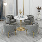 Contemporary Round Dining Table Sintered Stone Dining Table with Tulip Base Clearhalo ' dining_table' 'Dining Tables & Seating' 'Dining Tables' 'Furniture' 'furniture_dining_table' 'Kitchen & Dining Furniture' 'kitchen&dining_furn' 'kitchen' 'kitchen_dining_table' 3578106