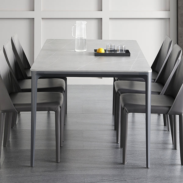 Metal Modern Rectangle Table Sintered Stone Table for Dining Room and Kitchen Clearhalo ' dining_table' 'Dining Tables & Seating' 'Dining Tables' 'Furniture' 'furniture_dining_table' 'Kitchen & Dining Furniture' 'kitchen&dining_furn' 'kitchen' 'kitchen_dining_table' 3578110
