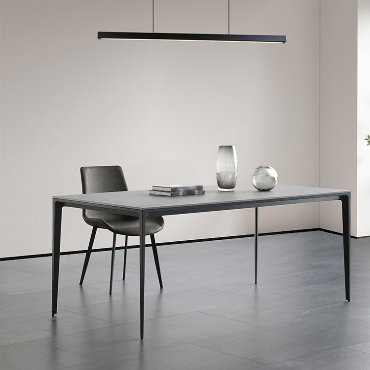 Metal Modern Rectangle Table Sintered Stone Table for Dining Room and Kitchen Clearhalo ' dining_table' 'Dining Tables & Seating' 'Dining Tables' 'Furniture' 'furniture_dining_table' 'Kitchen & Dining Furniture' 'kitchen&dining_furn' 'kitchen' 'kitchen_dining_table' 3578113