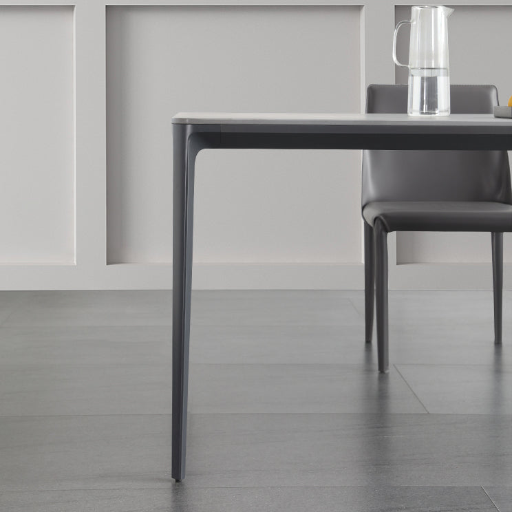 Metal Modern Rectangle Table Sintered Stone Table for Dining Room and Kitchen Clearhalo ' dining_table' 'Dining Tables & Seating' 'Dining Tables' 'Furniture' 'furniture_dining_table' 'Kitchen & Dining Furniture' 'kitchen&dining_furn' 'kitchen' 'kitchen_dining_table' 3578115