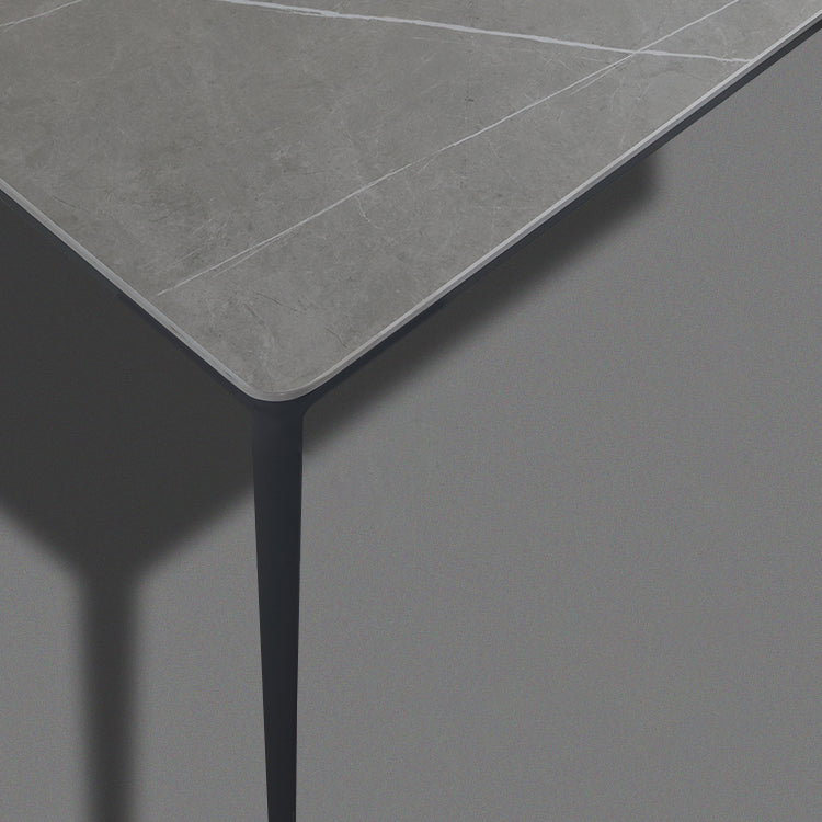 Metal Modern Rectangle Table Sintered Stone Table for Dining Room and Kitchen Clearhalo ' dining_table' 'Dining Tables & Seating' 'Dining Tables' 'Furniture' 'furniture_dining_table' 'Kitchen & Dining Furniture' 'kitchen&dining_furn' 'kitchen' 'kitchen_dining_table' 3578116