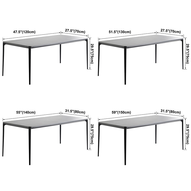 Metal Modern Rectangle Table Sintered Stone Table for Dining Room and Kitchen Clearhalo ' dining_table' 'Dining Tables & Seating' 'Dining Tables' 'Furniture' 'furniture_dining_table' 'Kitchen & Dining Furniture' 'kitchen&dining_furn' 'kitchen' 'kitchen_dining_table' 3578118