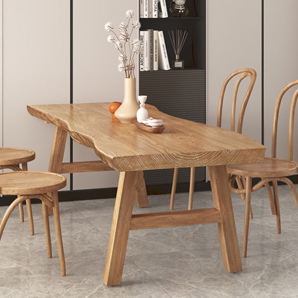 Rectangle Wood Color Dining Table Solid Wood Table Modern Style with 4 Legs Clearhalo ' dining_table' 'Dining Tables & Seating' 'Dining Tables' 'Furniture' 'furniture_dining_table' 'Kitchen & Dining Furniture' 'kitchen&dining_furn' 'kitchen' 'kitchen_dining_table' 3578138